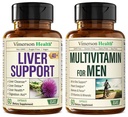 Czystość wątroby Detox & Napraw mleko suplement Tistle & Multivitamin dla mężczyzn - Kompletne Mens Multivitamin & Multiminerały z witaminą A, C, D, E, B12, Cynk i więcej witamin dla mężczyzn