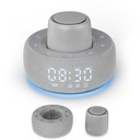 White Noise Machine with Smart Alarm Clock, 25 Soothing Sounds, Portable Sleep Sound Machine Aid for Baby, Kids, Adults, Office, Dimmable Timer, 7 Night Light Colors for Privacy Bedroom, Gray