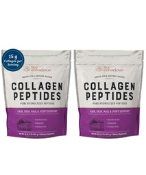 Live Conscious Collagen Peptydes Powder - Włosy, Skóra, Nail i Joint Support - Typ I & III Collagen - Naturally - Sourced Hydrolyzed Protein - 16oz (2- Pack)