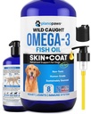 Omega 3 Olej rybny dla psów - Lepsze niż olej z łososia - Dog Fish Oil Supplement to Reduce Shedding & Swędzenie - Pomaga Joints, Mózg i Heart Health - Skin and Coat Supplement - Płynny olej rybny