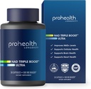 ProHealth NAD Triple Boost Ultra + 500mg Niagen NR. 3X NAD + Optimizer Plus Apigenin, PQQ, Quercetin. Promotes długowieczność, Heart and Brain Health, Aktywuje Sirtuins do naprawy komórek (30 Służenia)