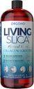 Żywa Silica Colagen Booster Płyn VEGAN 124; Wegan Colagen Boosting Drink 124; Wspomaga zdrowe Kolagen i Elastin Produkcja do Joint & Bone Support, Glowing Skin, Silne włosy i paznokcie.