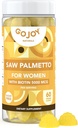 Saw Palmetto Gummies - 500mg Saw Palmetto dla kobiet z 5000mcg Biotin & 10mg Cynk - Non-GMO, Cukier, Gluten & Soy- Free, Wegan - 3rd- Party Lab Tested, 30- Day Supply, 60 Gummies Chewable