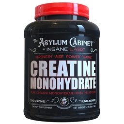 Insane Labz Insane Creatine Monohydrate Powder - Unflavored, Pre Workout, Post Workout, Strength Size Power, 200 Servings