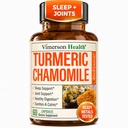 Suplement Turmeric & Rumianek Kapsułki do snu - Organic Turmeric Seep Supplement z Rumianku Flowers Extract (Manzanilla) - Relaks i Wsparcie Stresu - Joint & Digestive Health. 60 Kapsułki