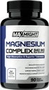 Magnez Complex, 210 mg Magnezu pierwiastkowego, Glicynian, Cytrat & Malate, Non-GMO, Max Absorpcja, Mięśnie, Mood, Energia, 90 Kapsułki wegańskie