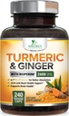 Turmeric Curcumin Supplement - 2000mg Organic Turmeric Per Serving - 95% Curcuminoids, Ginger & BioPerine Black Pepper for Best Absorption - Bottled in USA - 240 Capsules