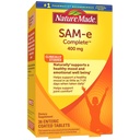 SAM- e Kompletne 400 mg tabletki, 36 Liczenie Rozmiar wartości, Wspiera zdrowy nastrój i wspólny komfort