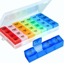 Pill Organizator 4 razy dziennie, Premium Cotygodniowy Pill Case Organizer Medicizer Box 7 Dni 28 Enklawa do trzymania Vitamin Medicine Organizer Box