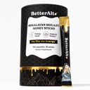 Better Alt Pure Himalayan Shilajit Sticks z organicznym miodem, Saffron 124; Łatwy do spożycia Shilajit 124; 30 Sticks for Energy Boost & Immune Support, 85 + Ślad Minerałów, 75% + Kwas Fulvic