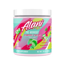 Alani Nu Pre Workout Powder Cherry Twist, Amino Energy Boost, Endurance Supplement, Sugar Free, 200mg Kofeina, L- Theanine, Beta- Alanine, L- Citruline, 30 Służenie