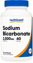 Nutricost Sodium Bicarbonate (2,500mg) 120 Capsules - GMO-Free, Gluten Free, Vegan, 60 Servings