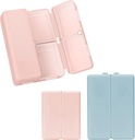 FYY 2 Pcs Daily Pill Organizer, 7 Compartments Portable Pill Case Travel Pill Organizer,[Folding Design] Pill Box for Purse Pocket to Hold Vitamins,Cod Liver Oil,Supplements and Medication-Pink+Navy