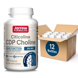 Jarrow Completas Citicoline CDP Cholina 250 MG, CDP Suplement Choliny Wspomaga zdrowie mózgu, Wydajność i Pamięć, 120 Kapsułki, Do 120 Day Supply, Opakowanie 12