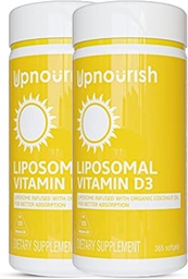 UpNourish 2 Pack - Witamina Liposomalna D 5000 j.m. 730 softgeli, Witamina Cholekalcyferol D3 z naturalnym oleju kokosowego, suplement VIT D3