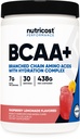 Nutricost BCAA + proszek do nawadniania (Lemoniada malinowa) 30 Służenia - Rozgałęzione aminokwasy łańcuchowe z kompleksem nawadniającym - Bezglutenowy, Non-GMO