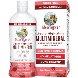 MaryRuth Organics Liquid Nighttime Multimineral (124; No Melatonin) 124; Bedtime Routine (124; Magnezu Citrate) 124; Wapnia (124; Cynk) 124; Witamina D3 (124; Dostępna w 4 Smakach) 124; Vegan (124; Cukier wolny) 124; Gluten wolny (124; 32 Oz)