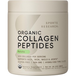 Sports Research Collagen Peptides - Hydrolyzed Type 1 & 3 Collagen Powder Protein Supplement for Healthy Skin, Nails, & Joints - Easy Mixing Vital Nutrients & Proteins, Collagen for Women & Men