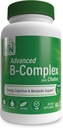 Zdrowie Thru Nutrition Advanced B- Complex Complete Plus Cholina - Wegan 124; Energia Cognition & Wsparcie Metaboliczne 124; Wysoka moc z 550mg Cholina, B12, Biotin i więcej 124; Non-GMO (Opakowanie 60)