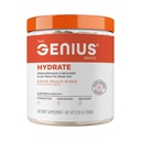 Genius Brand Genius Hydrate - Suplement elektrolitowy do codziennej hydroracji - Woda kokosowa - Bezcukrowa - 8 Minerałów i składników odżywczych - Non-GMO - Pierścienie Sour Peach - 50 Sług