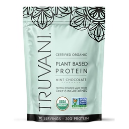 Truvani Vegan Pea Protein Powder | Mint Chocolate | 20g Organic Plant Based Protein Per Serving | 10 Servings | Keto | Gluten & Dairy Free | Low Carb | No Added Sugar