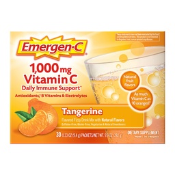 Emergen- C 1000mg Witamina C Proszek immunologiczny Tangerine 30CT zawiera cynku, mangan, 7 B Witaminy i elektrolity do powrotu do szkoły Essentials