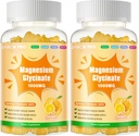 Glucynian magnezu Gummies 1000mg - Suplement potasu bez cukru Magnezu z witaminą D, B6, CoQ10 do uspokajania nastrojów i wsparcia snu - 120 Gumiaków pomarańczowych