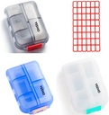 Pigułka (3 opakowania) - Przenośne małe suplementy pojemnik tabletki pudełko z 10 Komory - Lek kapsułki Witamina Fold Flip Organizator Dyspenser przechowywania dla podróży Trip Pocket Torebka