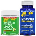 NATURAL STACKS Mood Magnezu Citrate Gummies + Serotonin Mózg Food Bundle - Pozytywne wsparcie nastroju i stresu - 90 Kawałki