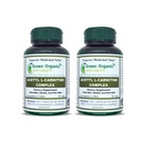 Green Organic Supplements Acetyl L-Carnitine, Carnitine, ALC, High Absorbable, Non-GMO, Gluten-Free (Pack of 2)