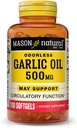 MASON naturalny olejek czosnkowy 500 mg bezsodowy suplement alium sativum - wspomaga zdrowe funkcje cyrkulacyjne, 100 Softgels