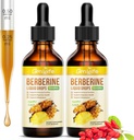 (2 Pack) Berberine Supplement, 1500mg Organic Berberine Liquid Drops with Ceylon Cynamon, Bitter Melon - Wspiera immunologiczne i metabolizmu, Wegan, Ananas Flavor-2 FL Oz
