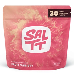 SALTT Electrolytes w proszku, Fruit Variety Pack (30 opakowań) - Magnez, Potas, Sód, Minerały śladowe - Wegan, Bez cukru, Gluten Free - Travel Essentials - Made in USA