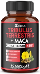 Zolotus Premium Tribulus Terrestris kapsułki - w połączeniu z Ashwagandha, Panax Ginseng & Maca - 90 Liczy na 3 miesiące