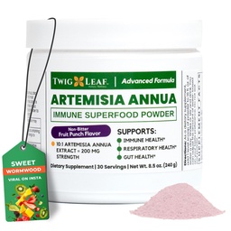 Artemisia Annua Sweet Wormwood Proszek ziołowy 124; ekstrakt z liści mózgu wspiera 124; Artemisinin Suplement suplementu 124; Sweet Wormwood Organic Extract Detergent 124; Non-GMO, Wegan, Gluten- Free Detergent124; 30 Servings / 8.5 Oz (240g)