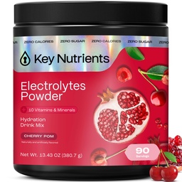 Numery KLUCZOWE Multiwitamina Electrolytes Proszek bez cukru - Sweet Cherry Pom Electrolyte Proszek - Endurance & Suplement energii - Proszek nawadniający - No Calories - 90 Słupki - Made in USA