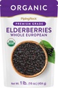 Piping Rock Elderberries Suszony organiczny 124; 1lb uzupełnienie luzem 124; European Whole Berries 124; Vegetarian, Non-GMO, Gluten Free