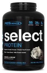 PEScience Select Protein Powder, Whey and Casein Blend, Lean Protein Powder for Women and Men, Low Calorie, Low Carb, Keto Friendly, Gluten Free, Cookies and Cream - 55 Servings