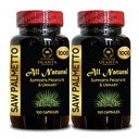 Saw Palmetto Extract 1000mg - Natural Support for Prostate Health, Support Normal Urinary Stream & Male Vitality Support - 2 Bottles 200 Capsules