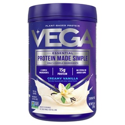 Vega Protein Made Simple Protein Powder, Vanilla - Stevia Free, Wegan, Roślina oparta, Zdrowe, Gluten Free, Pea Protein for Women and Men, 9.2 oz (Opakowania May Vary)