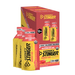 Honey Stinger Organic Watermelon Lime Electrolyte Energy Gel, Gluten Free & Caffeine Free, Sports Nutrition for Exercise, Running & Performance, Pre & Mid Workout, 12 Pack, 13.2 oz | sports-nutrition-endurance-and-energy-chews