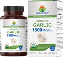 Brieofood Organiczny czosnek 1500mg, 45 Służenie, Wegetarianin, Gluten Free, 90 Tabletki wegetariańskie