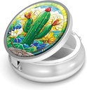 Pigułka Box- Computer Małe pióro Case do torebki i kieszeni Mini metalowy pojemnik na pióro do przechowywania suplementów Vitamin BPA- Free (Cactus)