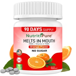 Żelaza do żucia dla kobiet / mężczyzn (Żelaza karbonylowa 18 mg z witaminą C 30 mg) Tabletka w kolorze pomarańczowym 90