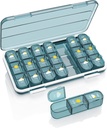 Pill Organizator 3 razy dziennie, 7 dzień Pill Box - Acedada Cotygodniowy pojemnik na tabletki podróży, Duży lek Dispenser Vitamin Case Supplements Holder Organizator, Niebieski