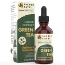 Zielony Tea Liquid Extract Drops - immunologiczne wsparcie (Przeciwutleniacze i polifenole) Suplement. Promuje łagodną energię. Składniki organiczne, Non-GMO, Alkohol & Gluten Free (Non-Flavored)