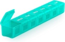 Sukuos Extra Duży Weekly Pill Organizator, 7 Daily Daily Pill Case Case Artreatre Friendly, Silkscreen Wydrukowany pojemnik na leki z jasnym lid na witaminy, Oleje rybne lub suplementy (Cyan)