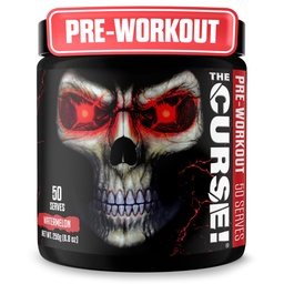 JNX SPORTS Klątwa! Wstępne ćwiczenia Proszek dla mężczyzn i kobiet, Kofeina, Beta- Alanina, Kreatyna, L- Cytrulina, 50 Sługi, Arbuz Flavor - Boost Energy, Siła i Focus