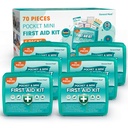 General Medi 420 Piece First Aid Kit, 6 Individual Boxes of 70 Items Each - Contains Premium Medical Supplies for Travel, Home, Office, Vehicle, Camping, Workplace & Outdoor (420 pcs, 6 Pack)