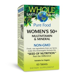 Naturalne Czynniki Całej Ziemi i Morza Kobiet 50 + Multivitamin & Mineral, 1 Podawanie Zawiera Żywienie Równoważne do ½ Ib warzyw, 60 Tabletki